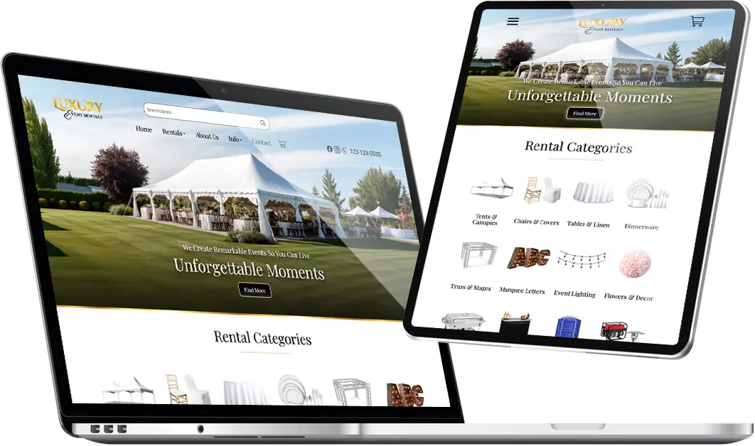 Tent Rental Systems Customizable Website Templates